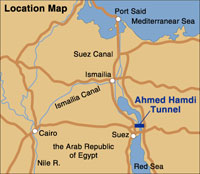 Location of Ahmed Hamdi Tunnel