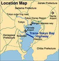 Location of Trans-Tokyo Bay Highway